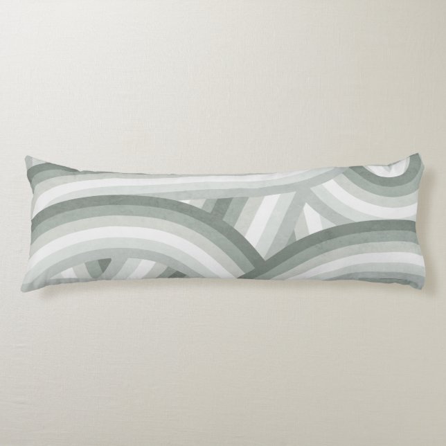 Coussins Longs Gris Vert Retro Arc-en-ciel Motif (Devant)