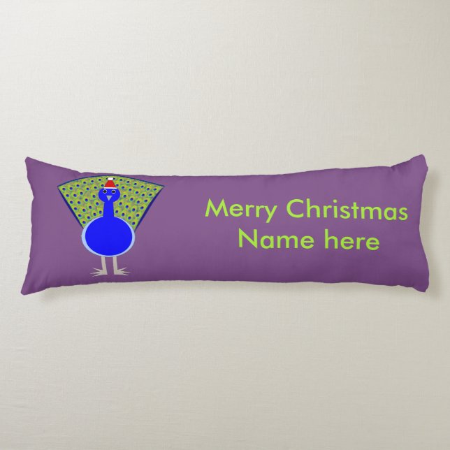 Coussins Longs Gros paon de Noël (Devant)