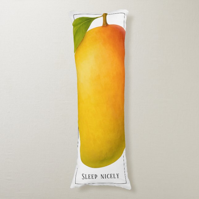 Coussins Longs Grosse Mangue, Fruit Sucré et Mots (Devant (Vertical))