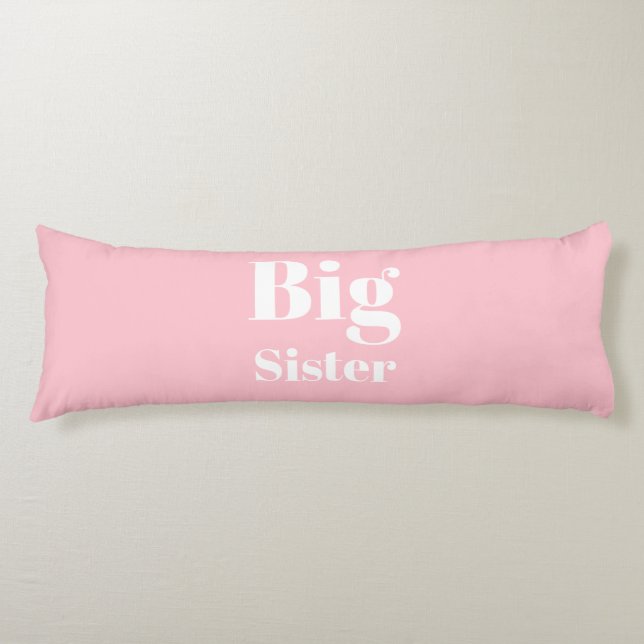 Coussins Longs Grosse soeur rose blanche fille (Devant)