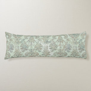 Coussins Longs Grunge Damask Canard Bleu Oeuf Sauge Vert