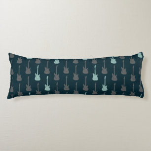 Coussins Longs Guitare électrique classique grunge bleu gris à po