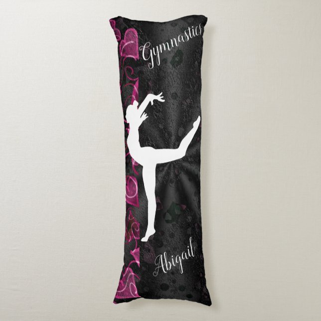 Coussins Longs Gymnastique Noir, Blanc et Rose (Devant (Vertical))
