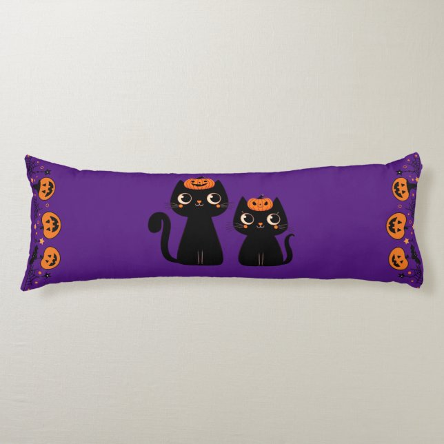 Coussins Longs Halloween/Automne/Automne/citrouille/chat (Devant)