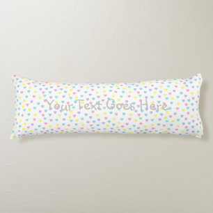Coussins Longs HAMbyWG - Coeurs pastel avec nom