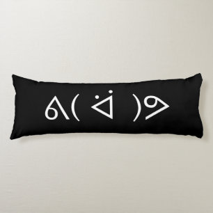 Coussins Longs Happy Gary ᕕ( ᐛ )Meme Emoticon Text Art