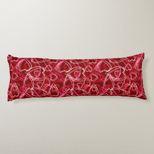 Coussins Longs Heart Scribbles Ruby Red (Dos)
