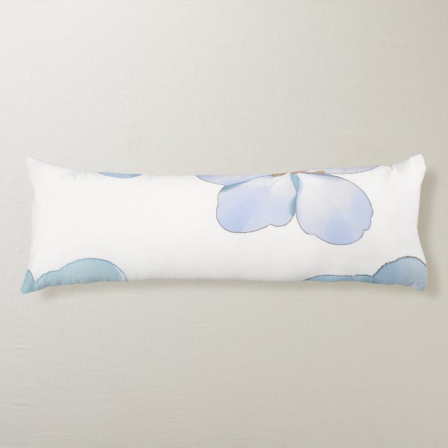 Coussins Longs Hibiscus bleu  (Devant)