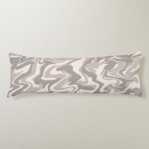 Coussins Longs Hippie les années 70 Gris Marbre Liquide Swirl Boh