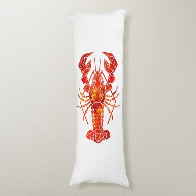 Coussins Longs Homard polygonal rouge (Devant (Vertical))