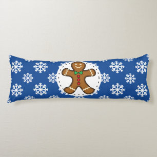Coussins Longs Homme en pain d'épices sur motif flocons de neige