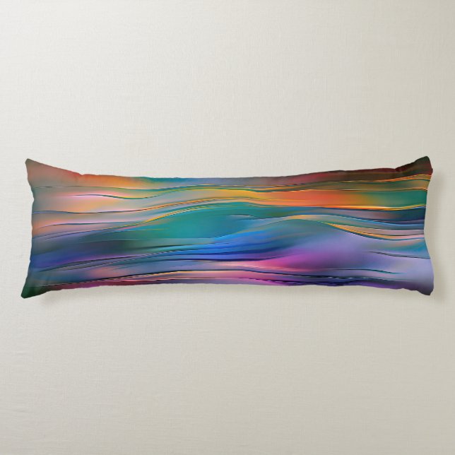 Coussins Longs "Horizons fluides" Art abstrait contemporain      (Devant)