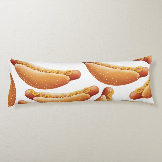 Coussins Longs Hot Dog Tout Américain. (Dos)