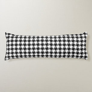 Coussins Longs Houndstooth BW Rpt Motif