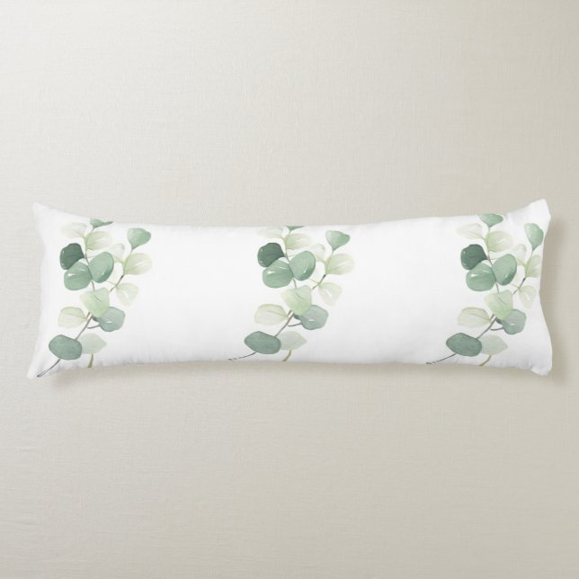 Coussins Longs Housse de couette Feuilles de Pastel d'Eucalyptus  (Devant)