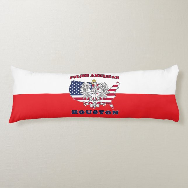 Coussins Longs Houston Texas Polonais Américain (Devant)