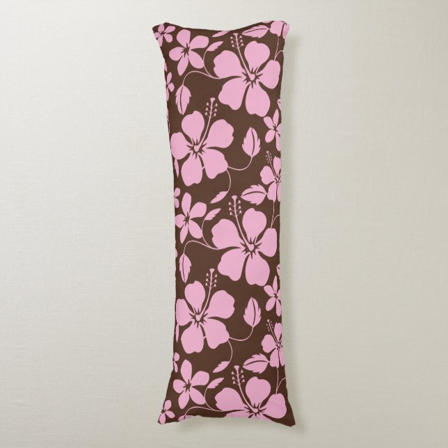 COUSSINS LONGS HULA HAWAIEN (HIBISCUS) BRUN/ROSE (Devant (Vertical))