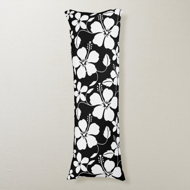 COUSSINS LONGS HULA HAWAIEN (HIBISCUS) NOIR (Devant (Vertical))