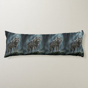 Coussins Longs Hybride de loup et de raton laveur – Gardien de la
