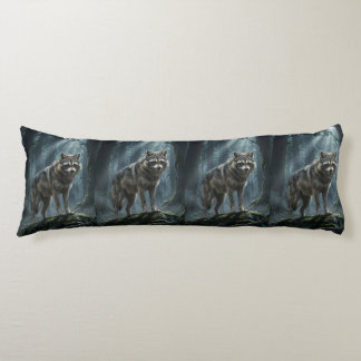 Coussins Longs Hybride de loup et de raton laveur – Gardien de la