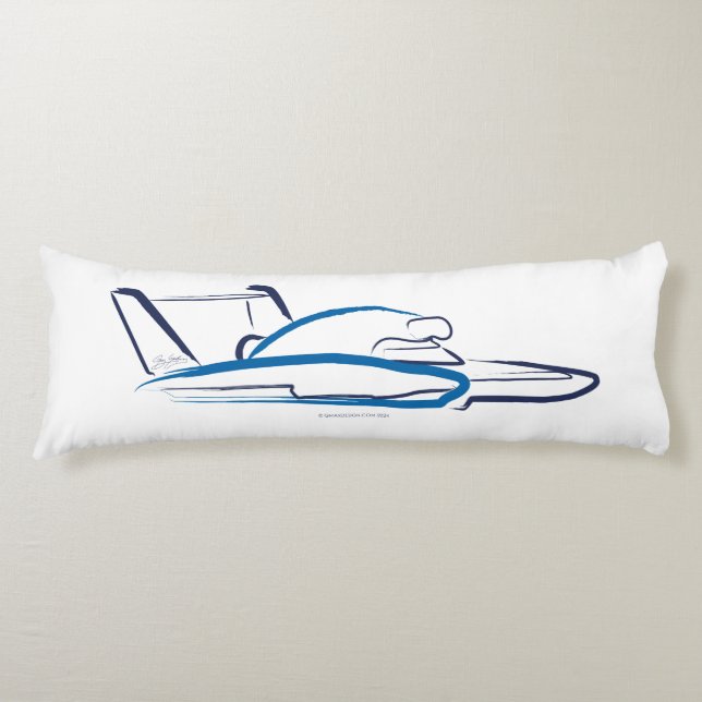 Coussins Longs Hydroplane 01 Bleu (Devant)