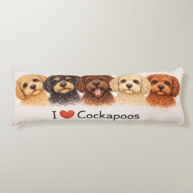 Coussins Longs I Love Cockapoos Pillow | Cute Dog Lover Cushion (Devant)