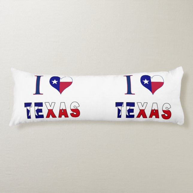 Coussins Longs I Love Texas Flag (Devant)