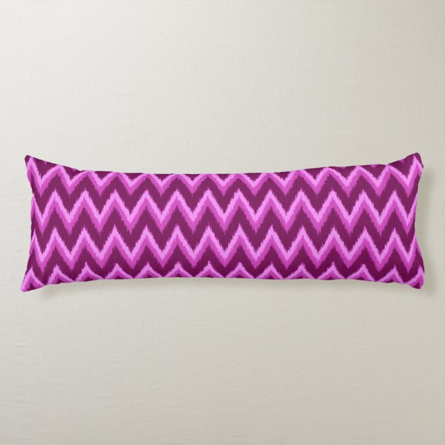 Coussins Longs Ikat Chevron Stripes - Améthyste violet et violet (Devant)