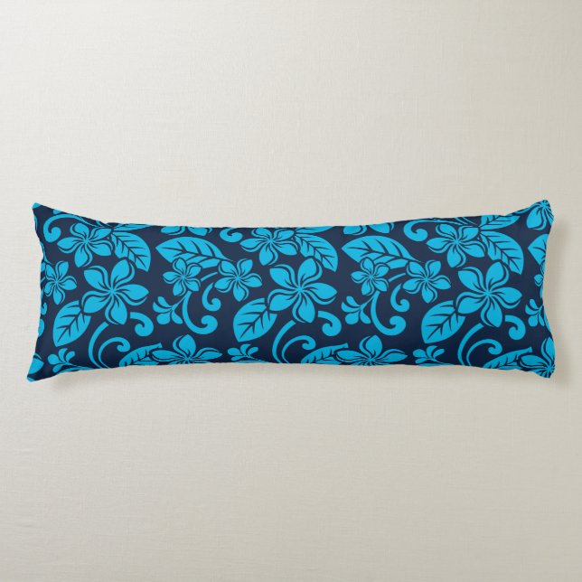 Coussins Longs ÎLE PLUMERIA (Bleu x 2) (Devant)