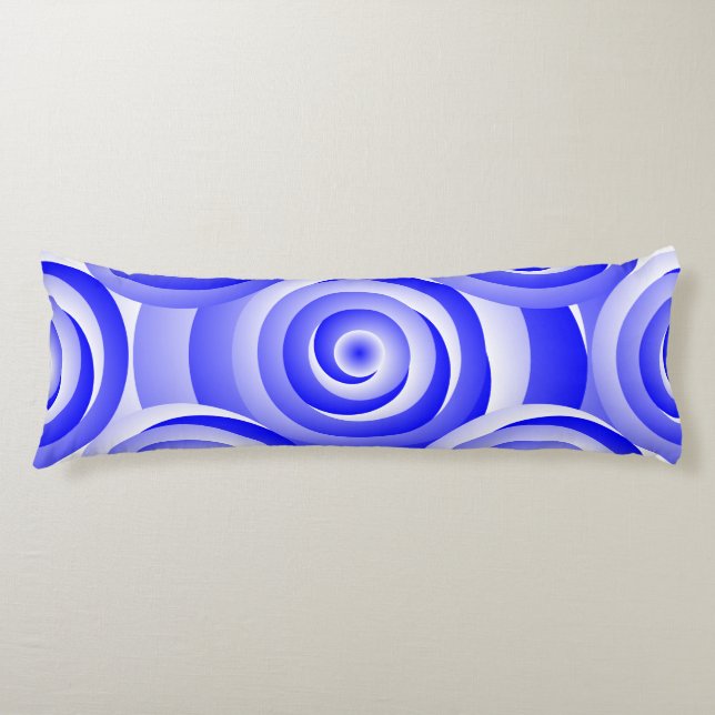 Coussins Longs Illusion de la spirale bleue par Kenneth Yoncich (Devant)