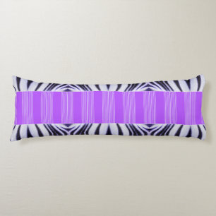 Coussins Longs Illusion Zèbre - Abstrait Moderne Violet Lilas