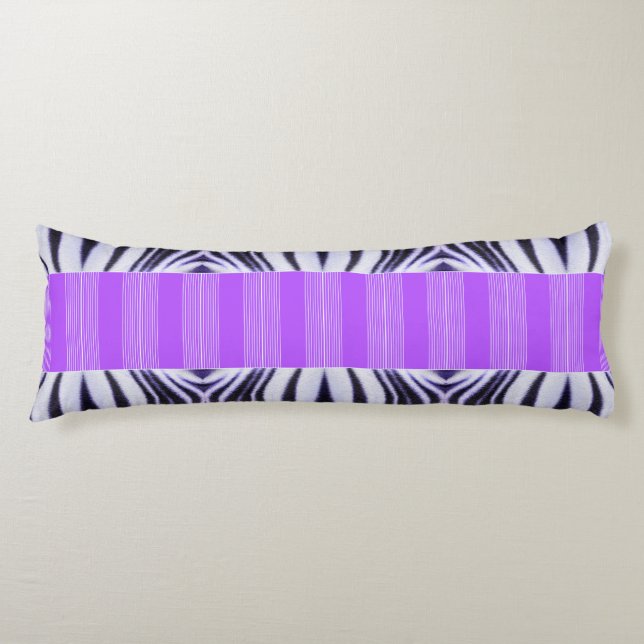 Coussins Longs Illusion Zèbre - Abstrait Moderne Violet Lilas (Devant)