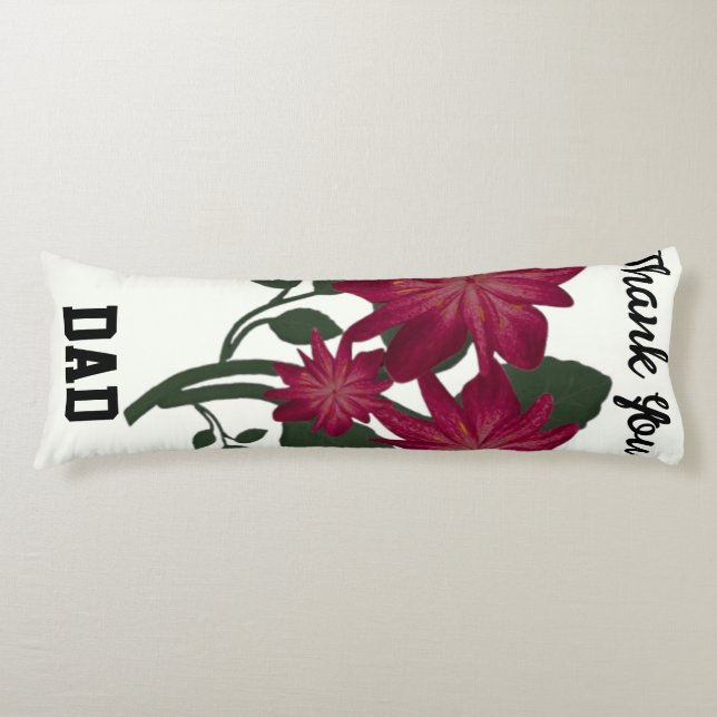 Coussins Longs Illustration botanique florale rose profond élégan (Devant)