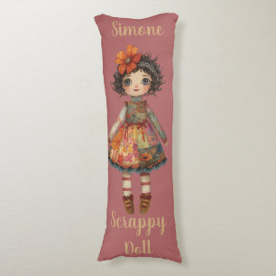Coussins Longs Illustration de fille en patchwork fantaisiste