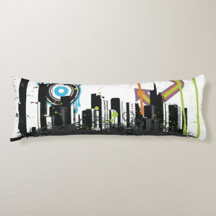 Coussins Longs Illustration d'un paysage urbain sale