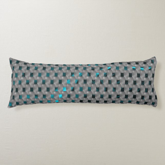 Coussins Longs Image cyan sous plaques grises, formes rectangle (Devant)