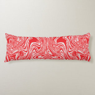 Coussins Longs image rouge et blanche d'un motif sur un dos blanc