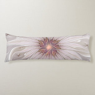 Coussins Longs Imaginaire Floral, Abstraite Fleur Pastel Moderne