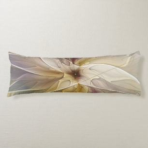 Coussins Longs Imaginaire Floral Gold Eggplant Art Fractal Abstra