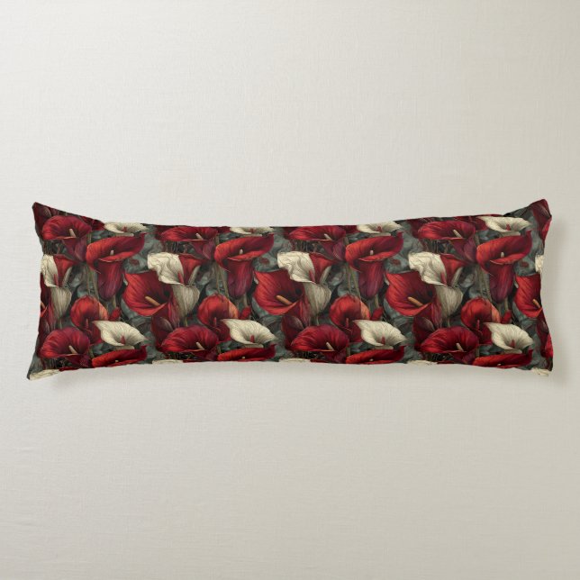 Coussins Longs Impression de lys calla Modern Farmhouse victorien (Devant)