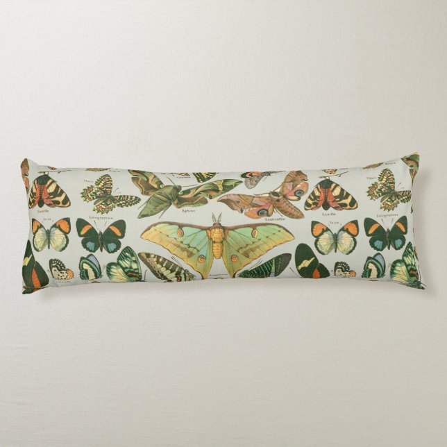 Coussins Longs Impression de motif de papillon de nuit vintage (Dos)