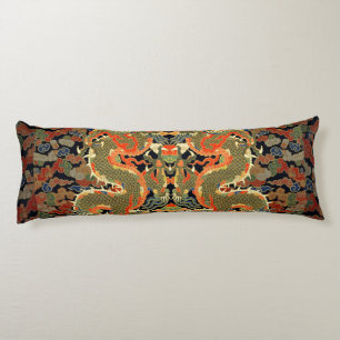 Coussins Longs Impression de textile de dragon chinois vintage Ar