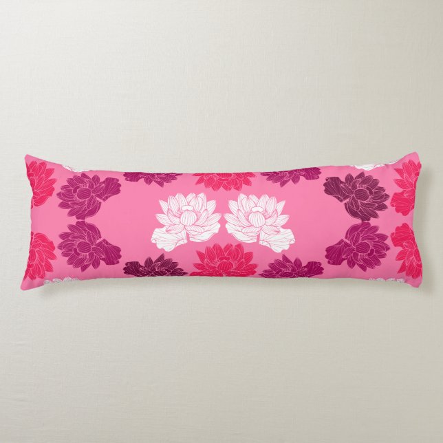 Coussins Longs Impression de tissu de nénuphar rose (Devant)