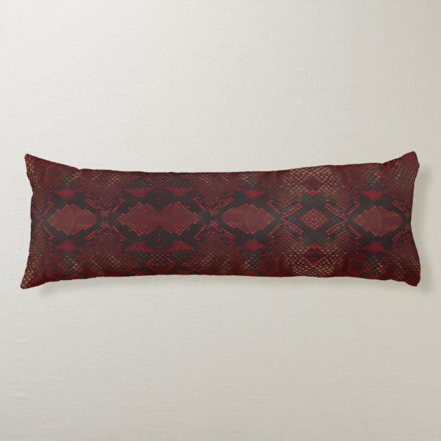 Coussins Longs Impression Python rouge et noir (Devant)