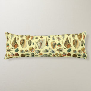 Coussins Longs Impression vintage de coquillages d'Adolphe Millot