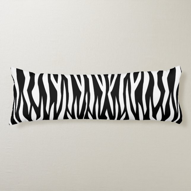Coussins Longs Impression Zebra noire (Devant)