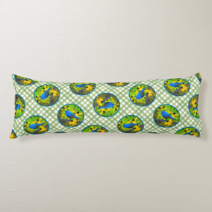 Coussins Longs Indigo Bunting sur la peinture de clôture Oiseaux