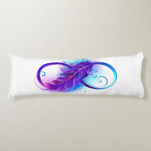Coussins Longs Infini avec plume violette