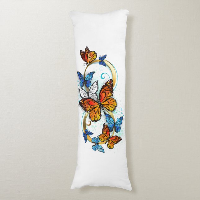 Coussins Longs Infinité de papillons monarques (Devant (Vertical))