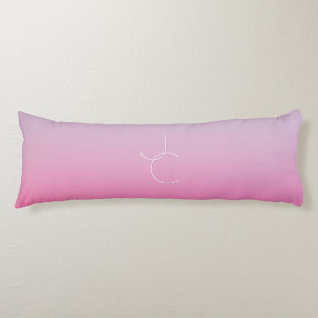 Coussins Longs Initiales superposées Modern 2 | Ombre rose (Devant)